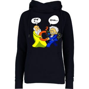 Pythagoras vs Einstein Funny Math Science Womens Funnel Neck Pullover Hood