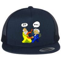 Pythagoras vs Einstein Funny Math Science Flat Bill Trucker Hat