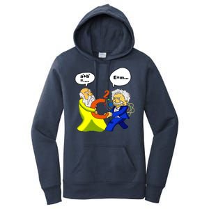 Pythagoras vs Einstein Funny Math Science Women's Pullover Hoodie