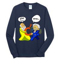 Pythagoras vs Einstein Funny Math Science Tall Long Sleeve T-Shirt