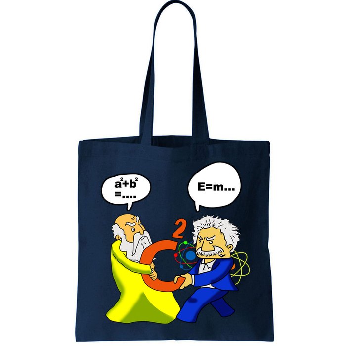 Pythagoras vs Einstein Funny Math Science Bag