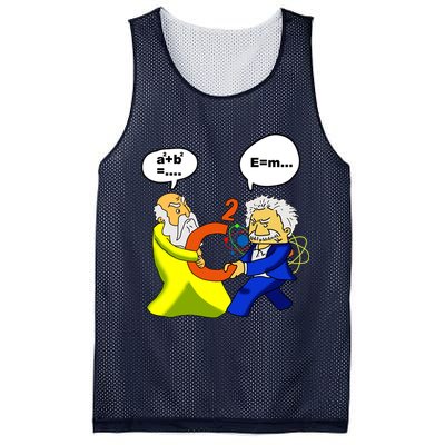 Pythagoras vs Einstein Funny Math Science Mesh Reversible Basketball Jersey Tank