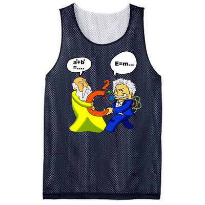 Pythagoras vs Einstein Funny Math Science Mesh Reversible Basketball Jersey Tank