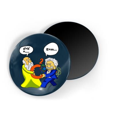 Pythagoras vs Einstein Funny Math Science Magnet