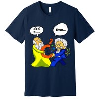 Pythagoras vs Einstein Funny Math Science Premium T-Shirt