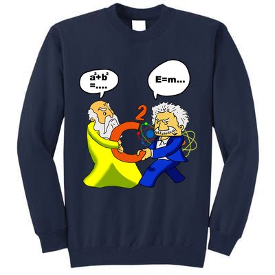 Pythagoras vs Einstein Funny Math Science Tall Sweatshirt