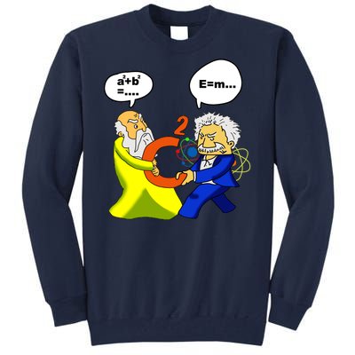 Pythagoras vs Einstein Funny Math Science Tall Sweatshirt