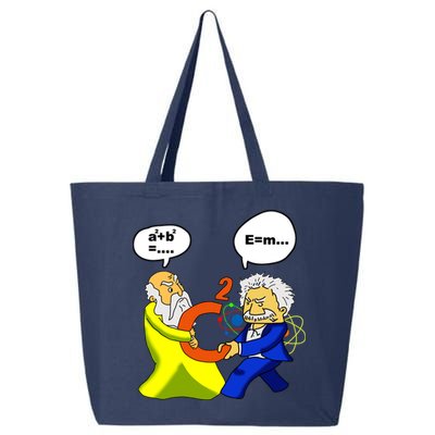 Pythagoras vs Einstein Funny Math Science 25L Jumbo Tote