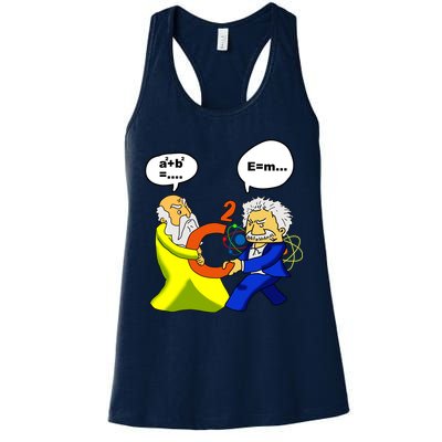 Pythagoras vs Einstein Funny Math Science Womens Tank Top