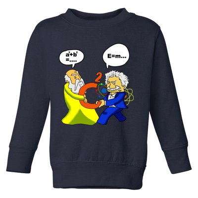 Pythagoras vs Einstein Funny Math Science Toddler Sweatshirt