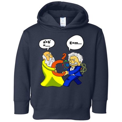 Pythagoras vs Einstein Funny Math Science Toddler Hoodie