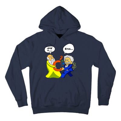 Pythagoras vs Einstein Funny Math Science Tall Hoodie