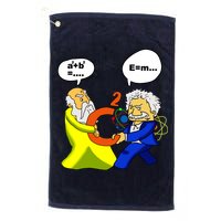 Pythagoras vs Einstein Funny Math Science Golf Towel