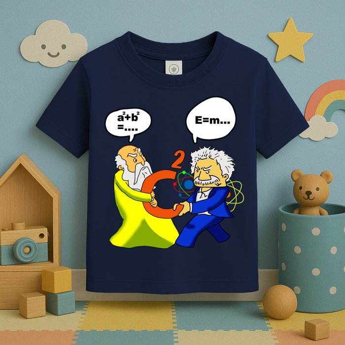 Pythagoras vs Einstein Funny Math Science Toddler T-Shirt