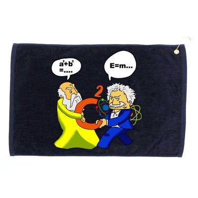 Pythagoras vs Einstein Funny Math Science Grommeted Golf Towel
