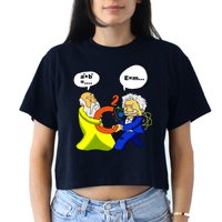 Pythagoras vs Einstein Funny Math Science Crop Top