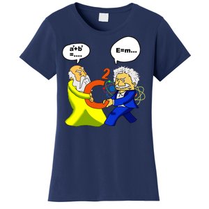 Pythagoras vs Einstein Funny Math Science Women's T-Shirt