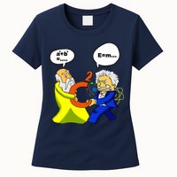 Pythagoras vs Einstein Funny Math Science Womens T-Shirt