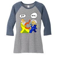 Pythagoras vs Einstein Funny Math Science Women's Tri-Blend 3/4-Sleeve Raglan Shirt