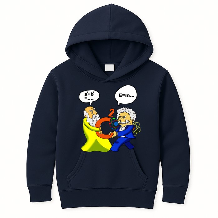 Pythagoras vs Einstein Funny Math Science Kids Hoodie