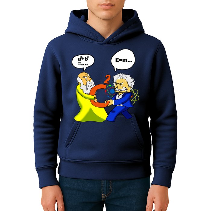 Pythagoras vs Einstein Funny Math Science Kids Hoodie
