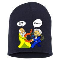 Pythagoras vs Einstein Funny Math Science Short Acrylic Beanie