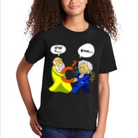 Pythagoras vs Einstein Funny Math Science Kids T-Shirt