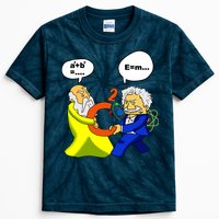Pythagoras vs Einstein Funny Math Science Kids Tie-Dye T-Shirt