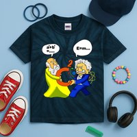 Pythagoras vs Einstein Funny Math Science Kids Tie-Dye T-Shirt