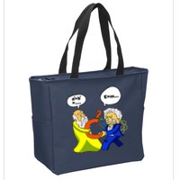 Pythagoras vs Einstein Funny Math Science Zip Tote Bag