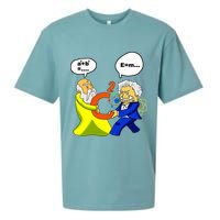 Pythagoras vs Einstein Funny Math Science Sueded Cloud Jersey T-Shirt