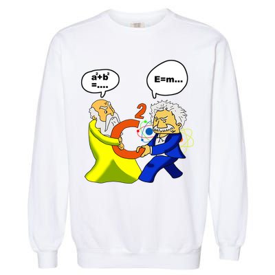 Pythagoras vs Einstein Funny Math Science Garment-Dyed Sweatshirt