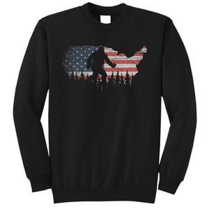 Patriotic Yeti Us Flag Sasquatch Cryptozoology Gift Bigfoot Sweatshirt