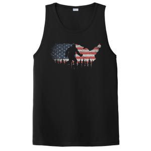 Patriotic Yeti Us Flag Sasquatch Cryptozoology Gift Bigfoot PosiCharge Competitor Tank