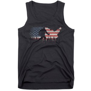 Patriotic Yeti Us Flag Sasquatch Cryptozoology Gift Bigfoot Tank Top