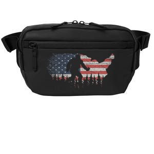 Patriotic Yeti Us Flag Sasquatch Cryptozoology Gift Bigfoot Crossbody Pack