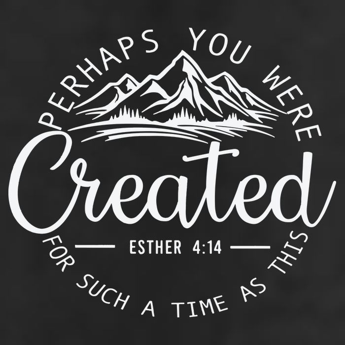 Perhaps You Were Created Christian Esther 4 14 Bible Verse 7 Panel Mesh Trucker Snapback Hat