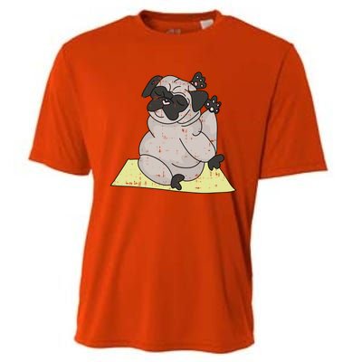 Pug Yoga Workout Kawaii Cartoon Cute Animal Dog Lover Gift Cooling Performance Crew T-Shirt