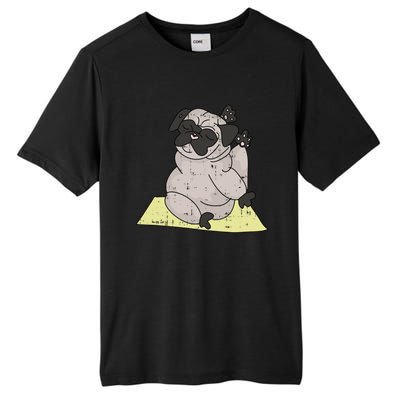 Pug Yoga Workout Kawaii Cartoon Cute Animal Dog Lover Gift Tall Fusion ChromaSoft Performance T-Shirt