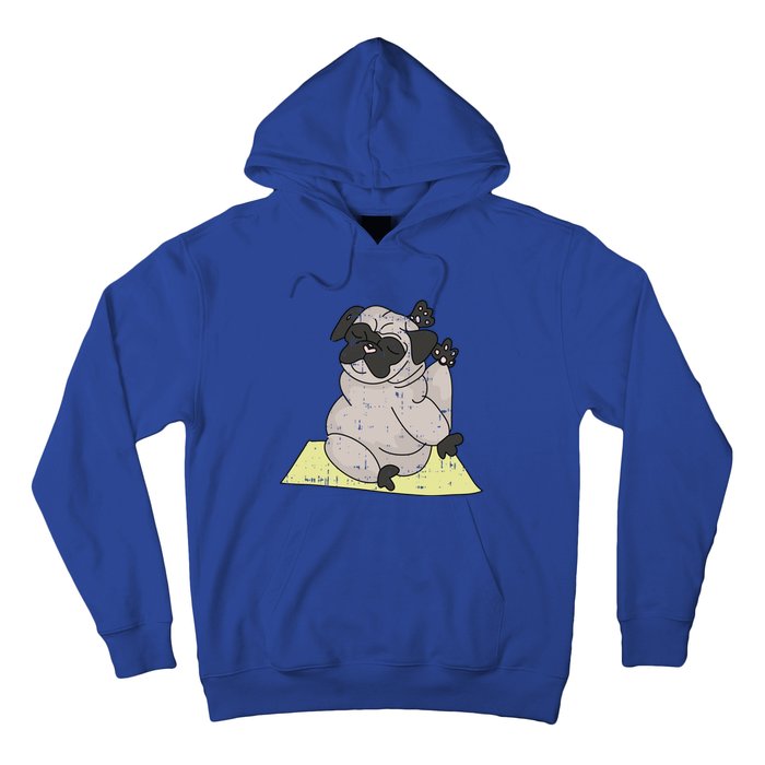 Pug Yoga Workout Kawaii Cartoon Cute Animal Dog Lover Gift Hoodie