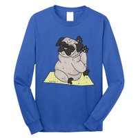 Pug Yoga Workout Kawaii Cartoon Cute Animal Dog Lover Gift Long Sleeve Shirt