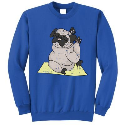 Pug Yoga Workout Kawaii Cartoon Cute Animal Dog Lover Gift Sweatshirt