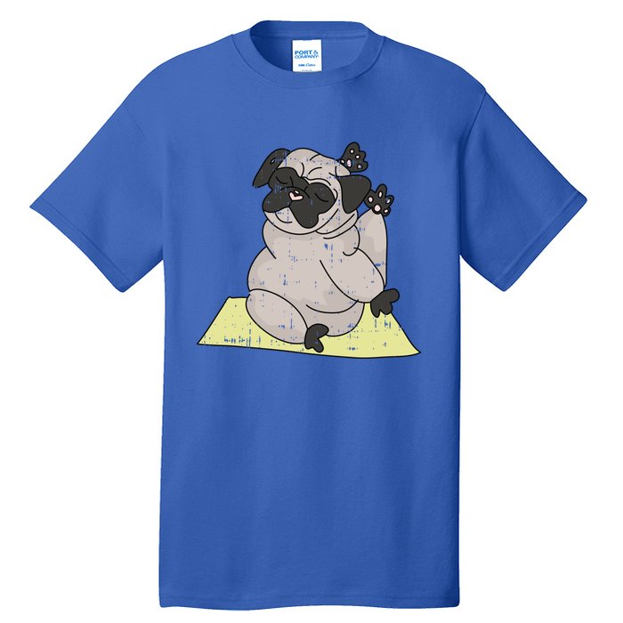 Pug Yoga Workout Kawaii Cartoon Cute Animal Dog Lover Gift Tall T-Shirt