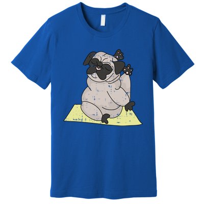 Pug Yoga Workout Kawaii Cartoon Cute Animal Dog Lover Gift Premium T-Shirt