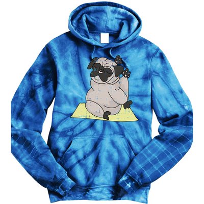 Pug Yoga Workout Kawaii Cartoon Cute Animal Dog Lover Gift Tie Dye Hoodie