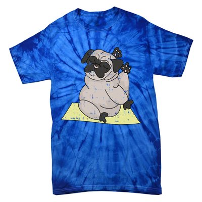 Pug Yoga Workout Kawaii Cartoon Cute Animal Dog Lover Gift Tie-Dye T-Shirt