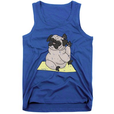 Pug Yoga Workout Kawaii Cartoon Cute Animal Dog Lover Gift Tank Top