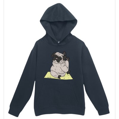 Pug Yoga Workout Kawaii Cartoon Cute Animal Dog Lover Gift Urban Pullover Hoodie