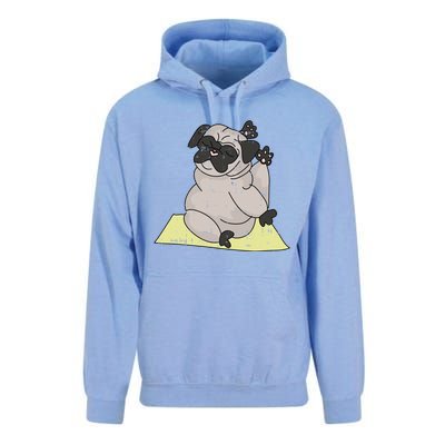 Pug Yoga Workout Kawaii Cartoon Cute Animal Dog Lover Gift Unisex Surf Hoodie