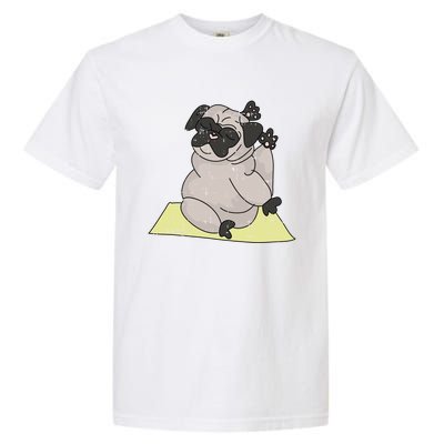 Pug Yoga Workout Kawaii Cartoon Cute Animal Dog Lover Gift Garment-Dyed Heavyweight T-Shirt